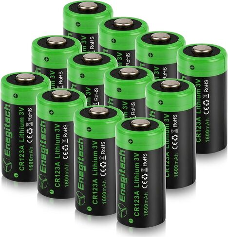 Enegitech 123A Lithium Batteries, CR123A 3V Lithium Non-Rechargeable Battery CR17345 1600mAh for Security Entry Sensor, Glassbreak Sensor, Alarm Detector, Tactical Flashlights 12Pack in Saudi Arabia