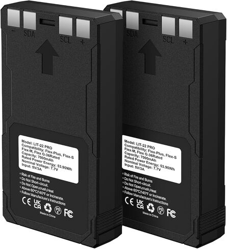 2 Pack 7000mAh LIT-22 PRO Battery for Hunting Trail Camera | Rechargeable Battery Compatible with Flex-M, G-36, Plus, Flex-S, Dark, S-Dark(Including Charging Cable) in Kuwait
