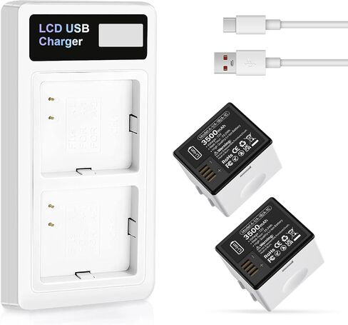 2 Pack Battery for Arlo Pro/Pro 2 with Charger, 3500mAh 2026 Upgrade High Capacity Battery Replacement for Camera A-1 A-1B A-1C VMC4030 VM4230 VM4430 VM4530 VMA4400 VM4230 VMS4120 in Saudi Arabia