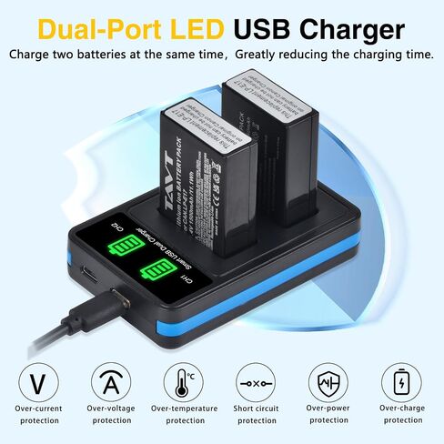 2-Pack LP-E17 Battery, USB-C R50 Battery Compatible with Canon EOS R100 R50 RP R8 R10, Powershot V1, Rebel T8i T7i T6i T6s SL2 SL3 EOS M3, M5, M6, EOS 200D 250D 77D 750D 760D 800D 850D Cameras in Saudi Arabia