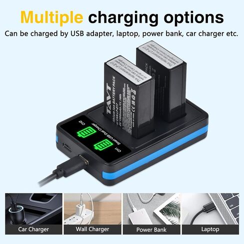2-Pack LP-E17 Battery, USB-C R50 Battery Compatible with Canon EOS R100 R50 RP R8 R10, Powershot V1, Rebel T8i T7i T6i T6s SL2 SL3 EOS M3, M5, M6, EOS 200D 250D 77D 750D 760D 800D 850D Cameras in Saudi Arabia