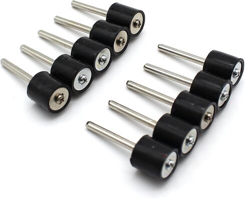 TEMO 10p 1/2" Rubber Mandrel Sand Drum Holder for Dremel and Rotary Tool | Drum Sander Sanding Sleeves With Rubber Mandrel | 1/8" Shank |Removing Rough Rpots, Rounding Edges, Precision Work in Kuwait
