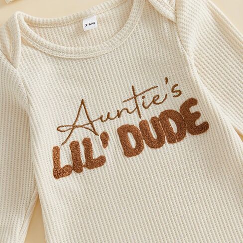 Sejardin Baby Boy Fall Clothes Letter Embroidery Newborn Infant Jumpsuit | Long Sleeve Crew Neck Romper and Hat Set in Kuwait