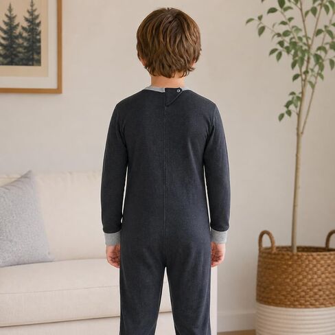 SpecialKids.Company Kids Adaptive Zip Back Jumpsuit, Long Sleeve Long Leg | Special needs jumpsuit for kids, back zip closure, anti strip double button lock, tag free, soft cotton, name label in Kuwait