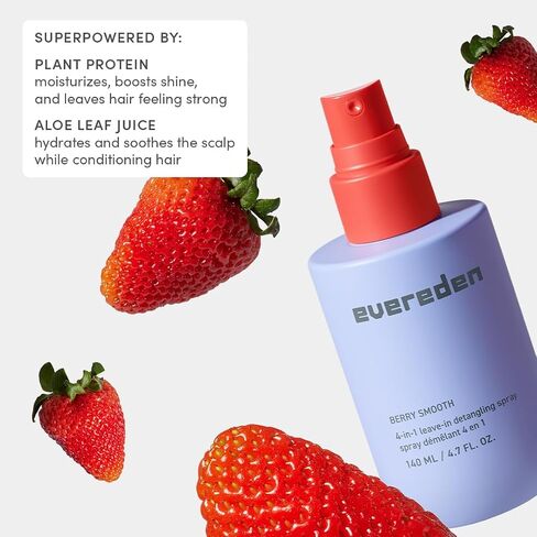 Evereden Kids 4-in-1 Detangler Spray, Silicone-Free, EWG Verified, Vegan | Developed with Harvard & Stanford Dermatologists, 4-in-1 Leave-In Conditioner for Girls, Straight, Curly Hair, Wet or Dry Use in Kuwait