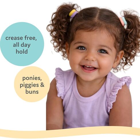 T is for Tame Baby Hair Ties, No Damage, Reusable Bunny Container, 50 Ct | Elastic no-pull small hair ties (50 ct) in reusable bunny container, metal & crease free, for babies & toddlers in Kuwait