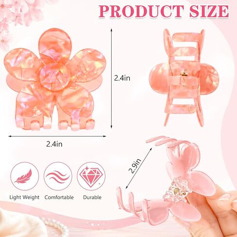 Flower Claw Clip 8 PCS Cute Flower Hair Clips Non Slip for Women Girls in Kuwait