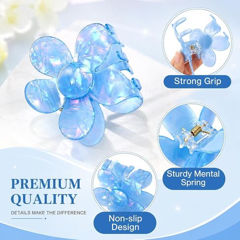 Flower Claw Clip 8 PCS Cute Flower Hair Clips Non Slip for Women Girls in Kuwait
