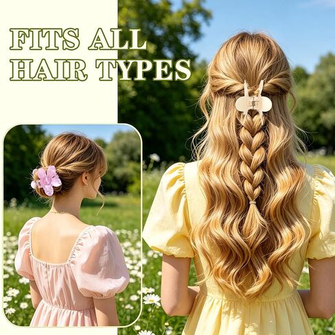 Flower Claw Clip 8 PCS Cute Flower Hair Clips Non Slip for Women Girls in Kuwait