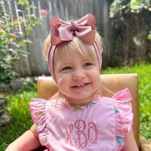3PCS Baby Girls Bows Headbands, Nylon Hairbands Ribbon Bow | Elastic Hair Accessories for Newborns Infants Toddlers and Kids in Kuwait