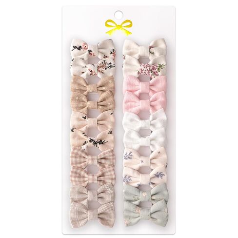 20 Pcs Baby Hair Bows Set, Fully Fabric Wrapped Toddler Hair Clips, Soft Safe Floral Barrettes for Baby Girls, Cute Hair Accessories for Infants & Toddlers in Kuwait