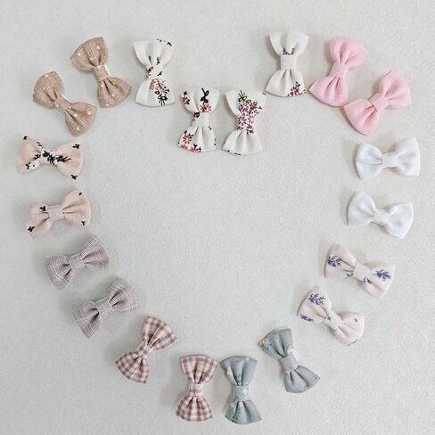 20 Pcs Baby Hair Bows Set, Fully Fabric Wrapped Toddler Hair Clips, Soft Safe Floral Barrettes for Baby Girls, Cute Hair Accessories for Infants & Toddlers in Kuwait