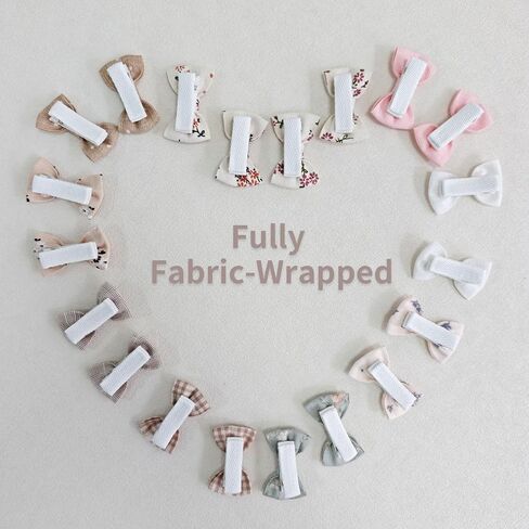20 Pcs Baby Hair Bows Set, Fully Fabric Wrapped Toddler Hair Clips, Soft Safe Floral Barrettes for Baby Girls, Cute Hair Accessories for Infants & Toddlers in Kuwait