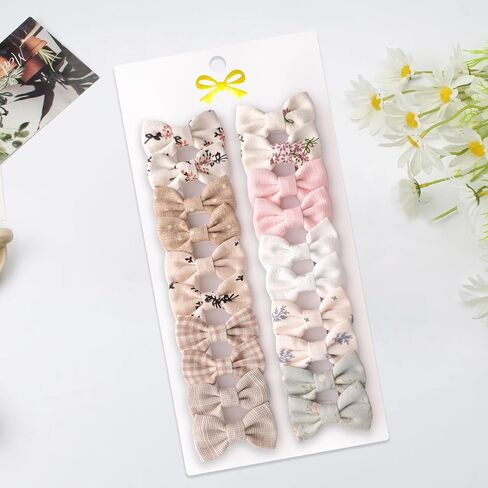 20 Pcs Baby Hair Bows Set, Fully Fabric Wrapped Toddler Hair Clips, Soft Safe Floral Barrettes for Baby Girls, Cute Hair Accessories for Infants & Toddlers in Kuwait