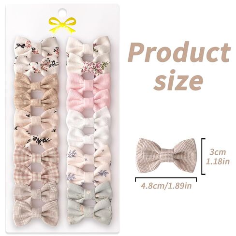 20 Pcs Baby Hair Bows Set, Fully Fabric Wrapped Toddler Hair Clips, Soft Safe Floral Barrettes for Baby Girls, Cute Hair Accessories for Infants & Toddlers in Kuwait