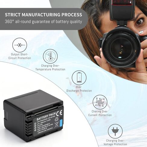 VW-VBT380 VBT380 VW-VBT190 VBT190 Battery for Panasonic HC-V800K, HC-VX1K | Compatible with HC-WXF1K, HCV520, HC-V550, HCV710, HCV720, HC-V750, HC-V770, HC-VX870, HC-VX981, HC-W580, HC-W850, HCWXF99 in Kuwait
