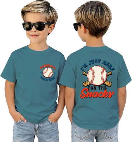 Baseball Brother Shirts for Kid Toddler Boys Funny I'm Just Here for The Snacks T-Shirt Game Day Tees Tops 2-8Y in Kuwait