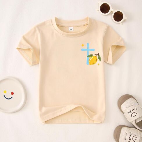 Toddler Boy Christian Shirt Jesus Lemonade T-Shirt Life Gave Me Lemons Faith Cross Tee Kids Religious Bible Verse Top in Kuwait