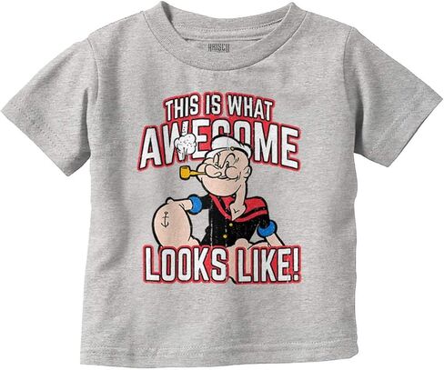 Popeye What Awesome Looks Like Cool Toddler Boy Girl T Shirt in Kuwait