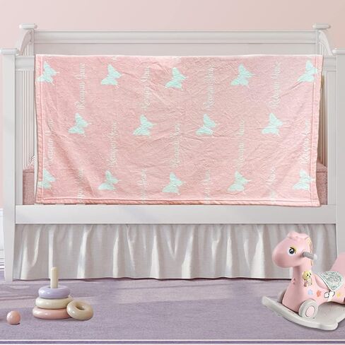 Personalized Baby Blankets for Girls with Name - Baby Boy Newborn Soft- Customized Blankets (40-50in) in Kuwait