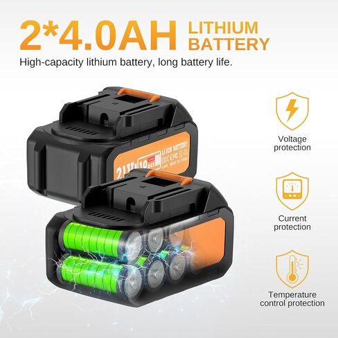 This Hill 45PCS Brushless Impact Wrench, 1/2 Inch Cordless lmpact Driver Set, 600Nm(443Ft-lbs), w/Two 4.0Ah Battery,17 Sockets, High Torque Power Impact Gun for Car Home in Kuwait