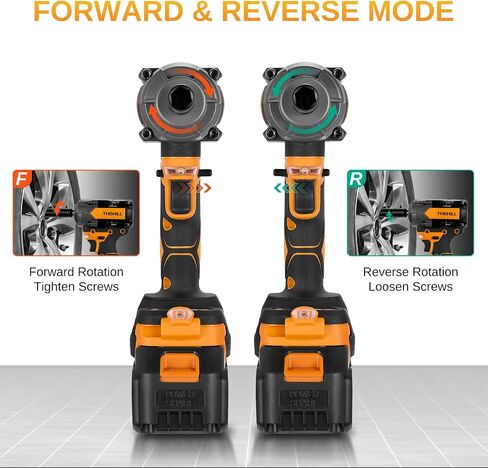 This Hill 45PCS Brushless Impact Wrench, 1/2 Inch Cordless lmpact Driver Set, 600Nm(443Ft-lbs), w/Two 4.0Ah Battery,17 Sockets, High Torque Power Impact Gun for Car Home in Kuwait