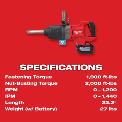 Milwaukee M18 FUEL 1inch D-Handle Ext Anvil High Torque Impact Wrench with ONE-KEY Kit in Kuwait