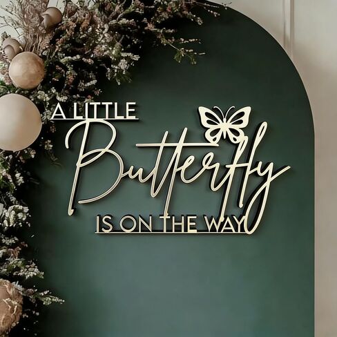 A Little Butterfly Is On The Way for Backdrop,Wooden Butterfly Bridal Shower Party Decor for Bride To Be,Spring Wedding Shower,Bachelorette Party Decor in Kuwait