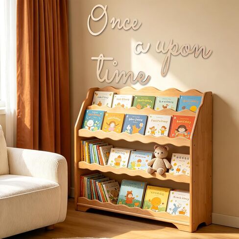 JarThenaAMCS Once Upon A Time Wooden Sign Detachable Nursery Wall Decor for Reading Corner Kids Room Bookshelf Home Decor Birthday DIY Crafts Baby Gift in Kuwait