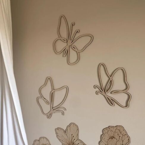 3PCS Butterfly Wall Decor,Wooden Baby Shower Party Supplies for Butterfly Birthday Decor,Kitchen Bathroom Indoor Outdoor Wedding Birthday Party in Kuwait