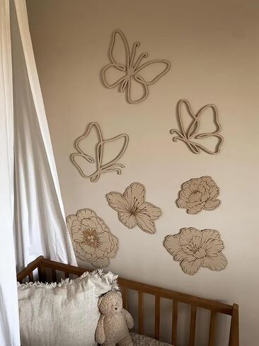 3PCS Butterfly Wall Decor,Wooden Baby Shower Party Supplies for Butterfly Birthday Decor,Kitchen Bathroom Indoor Outdoor Wedding Birthday Party in Kuwait
