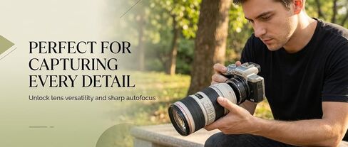 EF-EOS M AF Adapter for Canon EF/EF-S to EOS-M Cameras | Canon EF-EOS M Mount Adapter, Auto Focus & EXIF & IS Support, CNC Aluminum Alloy Ring for M50/M200/M6 II in Kuwait