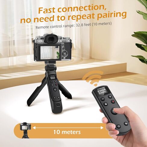for Canon Tripod Wireless Shooting Grip with Shutter Release | Mini-Tripod with Rechargeable Remote Control for G7 X III/R50/R8/R5/R10/G5 X II/R100/M6 II/M200/R50 V, for Vlogging, White in Kuwait