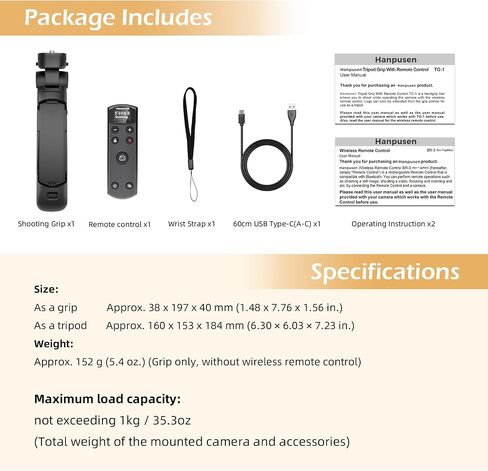 for Canon Tripod Wireless Shooting Grip with Shutter Release | Mini-Tripod with Rechargeable Remote Control for G7 X III/R50/R8/R5/R10/G5 X II/R100/M6 II/M200/R50 V, for Vlogging, White in Kuwait