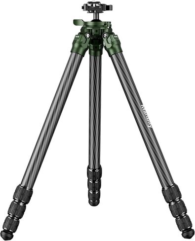 QM-324PA Shooting Tripod, Arca Hunting Carbon Fiber Tripod with 38mm Ball Head and Picatinny to Arca Swiss Adapters, 32mm Thick Tubes, Max Load 44lbs Green in Kuwait
