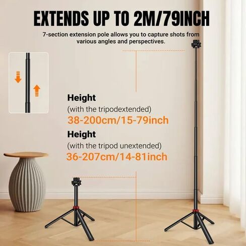 Camera Stand for Xbotgo Chameleon,Lightweight Aluminum Tripod | with 1/4" Thread & Cold Shoe Mount,Portable Travel Tripod for Camera,Vlog and Outdoor Video Recording in Kuwait