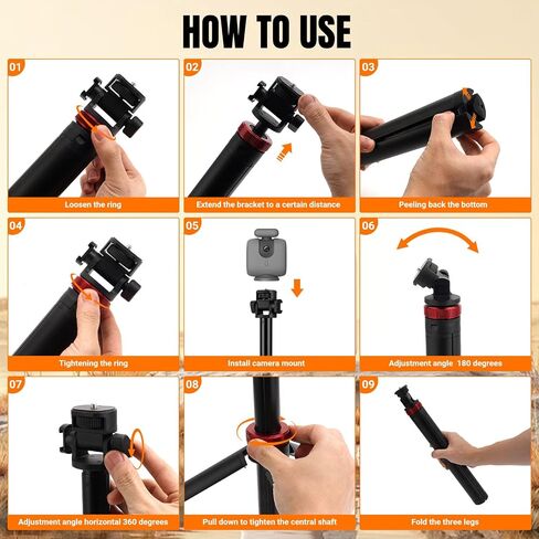 Camera Stand for Xbotgo Chameleon,Lightweight Aluminum Tripod | with 1/4" Thread & Cold Shoe Mount,Portable Travel Tripod for Camera,Vlog and Outdoor Video Recording in Kuwait