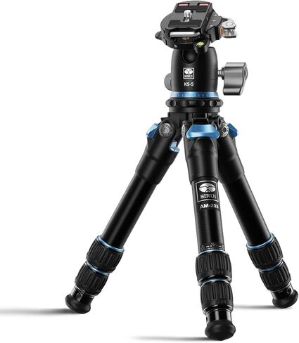 SIRUI Mini Tripod with 360° Panoramic Ball Head, Tabletop Travel Tripod for Camera, Quick Release System, Max Load 33lbs/15KG, Max Height 16.7", AM-203+KS-5 (AM-203+KS-5) in Kuwait