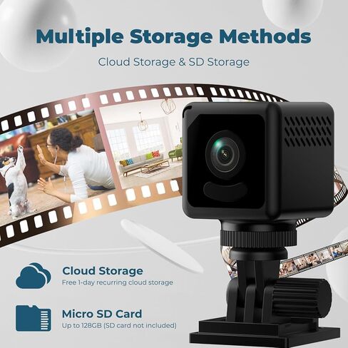 Mini 4K Tiny Camera WiFi Wireless Small Portable 2026 HD Nanny Cam with Motion Detection,Cloud & SD Storage,Night Vision,Wide Angle,Can No Need WiFi Cams Micro Security Cameras for Home Baby Indoor in Kuwait