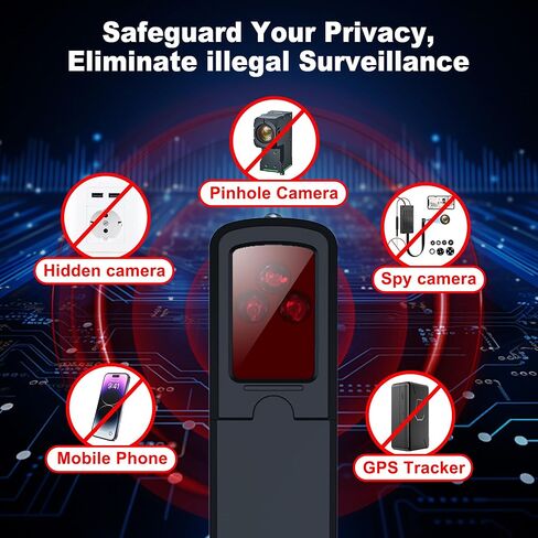ZHENHAN Hidden Camera & Bug Detector – Portable Anti-Spy Device for GPS Trackers, Wireless Bugs | Travel, Home, Office Security (Black) in Kuwait