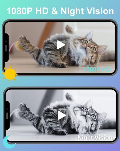 Nanny Cam Wireless Indoor Camera 1080P Wi-Fi Camera for Home Security Pet Monitoring, Motion Detection & Night Vision Pet Cameras,SD & Cloud Storage in Kuwait