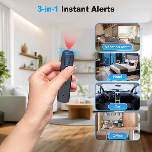 ZHENHAN Hidden Camera & Bug Detector – Portable Anti-Spy Device for GPS Trackers, Wireless Bugs | Travel, Home, Office Security (Black) in Kuwait