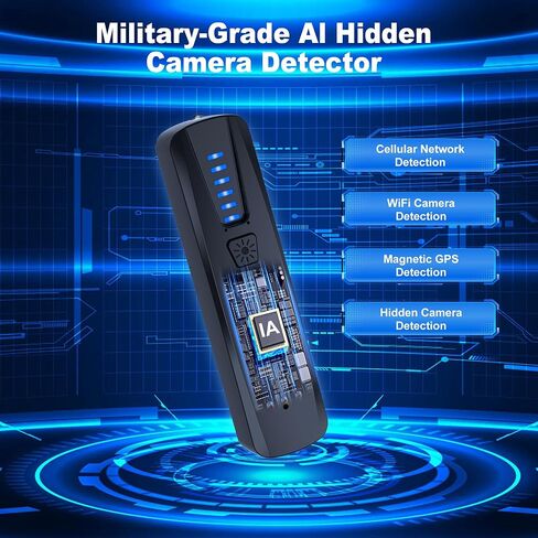 ZHENHAN Hidden Camera & Bug Detector – Portable Anti-Spy Device for GPS Trackers, Wireless Bugs | Travel, Home, Office Security (Black) in Kuwait