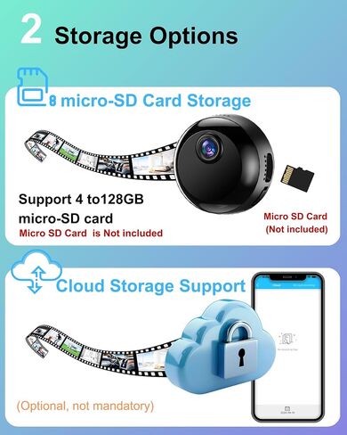 Nanny Cam Wireless Indoor Camera 1080P Wi-Fi Camera for Home Security Pet Monitoring, Motion Detection & Night Vision Pet Cameras,SD & Cloud Storage in Kuwait