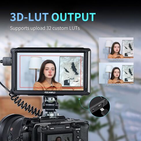 FEELWORLD 6 Inch DSLR Camera Field Monitor,1200nit High Bright 4K HDMI On Camera Monitor, 3D Lut 1920X1080 HD Focus Peaking Assist Full Waveform Video Field Monitor FW568PRO in Kuwait