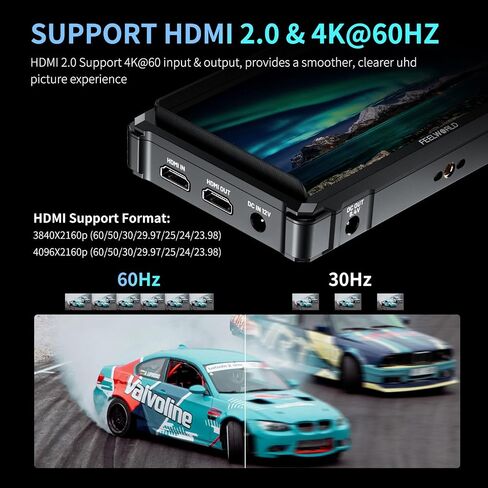 FEELWORLD 6 Inch DSLR Camera Field Monitor,1200nit High Bright 4K HDMI On Camera Monitor, 3D Lut 1920X1080 HD Focus Peaking Assist Full Waveform Video Field Monitor FW568PRO in Kuwait