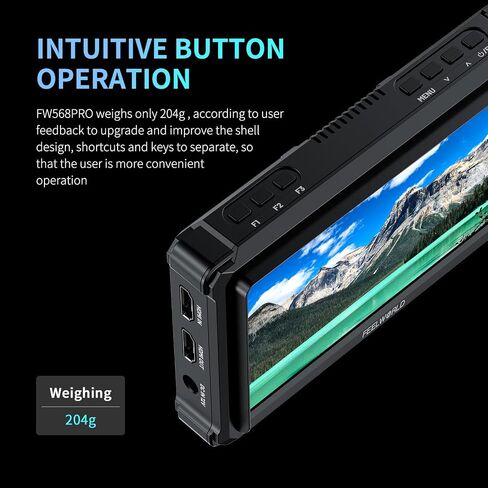 FEELWORLD 6 Inch DSLR Camera Field Monitor,1200nit High Bright 4K HDMI On Camera Monitor, 3D Lut 1920X1080 HD Focus Peaking Assist Full Waveform Video Field Monitor FW568PRO in Kuwait
