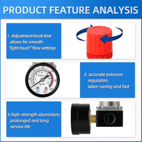 MEANLIN MEASURE Air Compressor Pressure Switch Control Valve 120-150 PSI 110V-240V 4-way Replacement Parts With 0-200 Psi Air Compressor Regulator and Safety Pressure Relief Valve in Kuwait