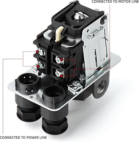 MEANLIN MEASURE Air Compressor Pressure Switch Control Valve 120-150 PSI 110V-240V 4-way Replacement Parts With 0-200 Psi Air Compressor Regulator and Safety Pressure Relief Valve in Kuwait