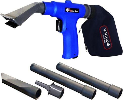 LE LEMATEC Pneumatic Air Vacuum Blow Gun, Dual-Action Detailing Cleaner | 150 PSI, 6-piece attachment kit, compressor-driven, automotive shop blower, workshop accessory in Kuwait
